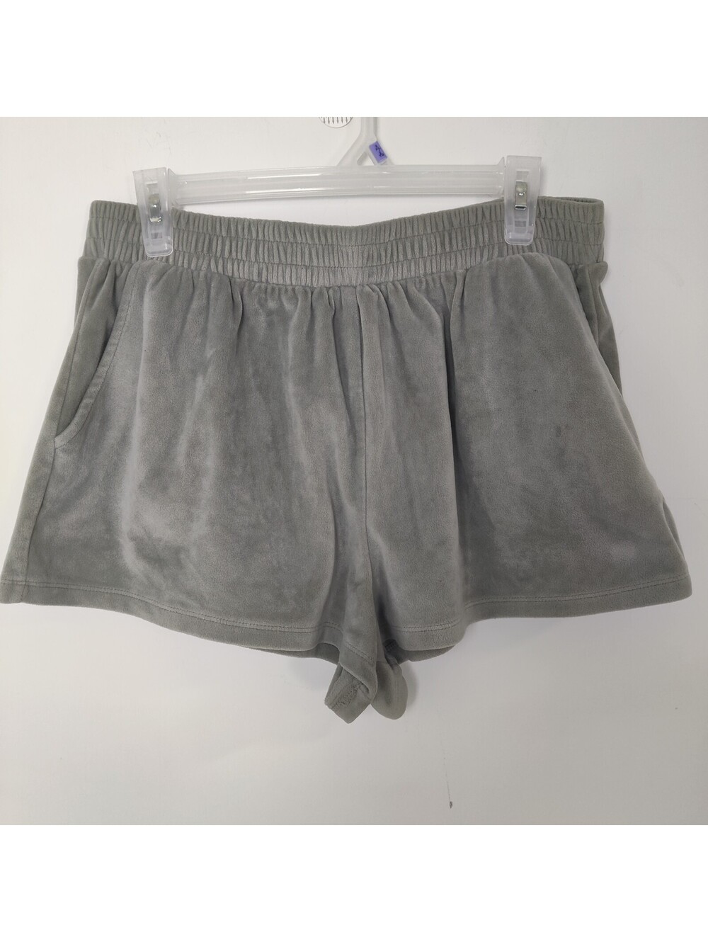 Dynamite Sage Grey Soft Velour High Rise Elastic Waist Lounge Shorts Large L